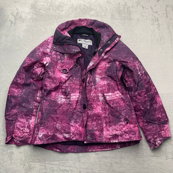 Columbia Jackets & Blazers - Columbia Titanium Omni-Tech Women's‎ Ski Jacket Purple Print Medium Snowboard
